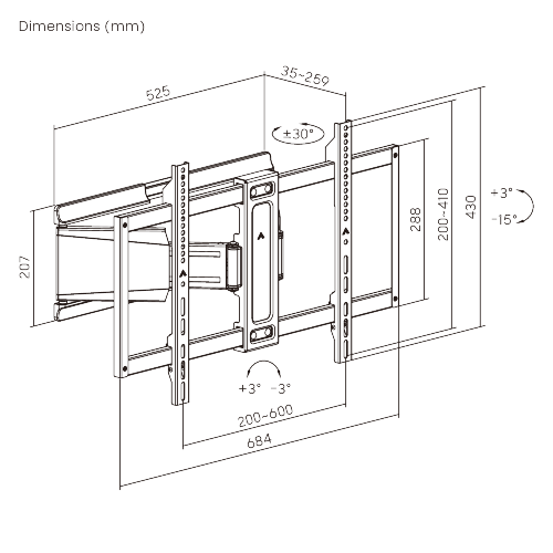 Ultra-Slim Heavy-Duty Full-Motion TV Mounts LPA88-464 Slim in design, strong in capability from china(chinese)