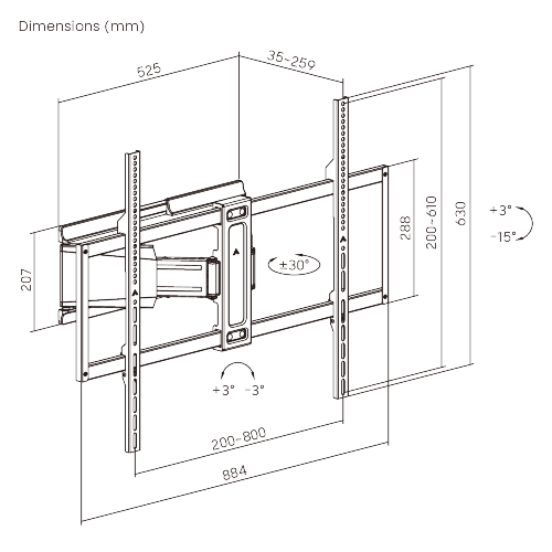 Ultra-Slim Heavy-Duty Full-Motion TV Mounts LPA88-684 Slim in design, strong in capability from china(chinese)