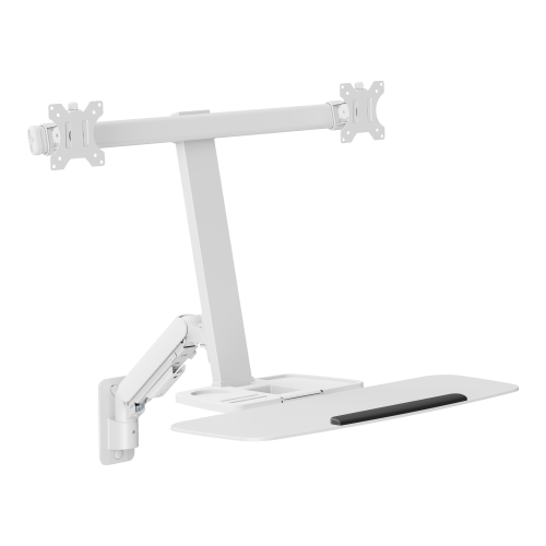 Dual-Screen Floating Gas Spring Wall-Mounted Sit-Stand Workstation DWS39-W02-P01 Adjust with Ease, Work with Comfort. from china(chinese)