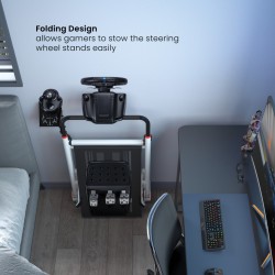  Folding Racing Simulator Wheel Stand with Gear Shifter
