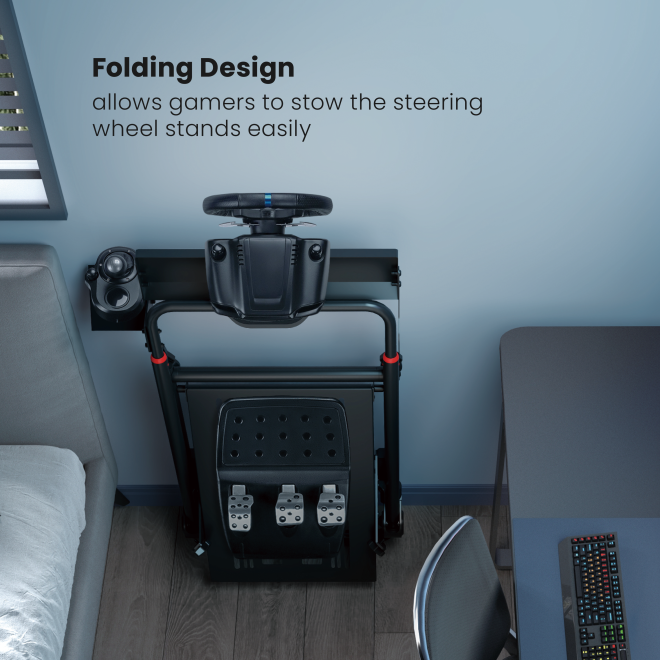 Folding Racing Simulator Wheel Stand with Gear Shifter LRS10-KP01  from china(chinese)