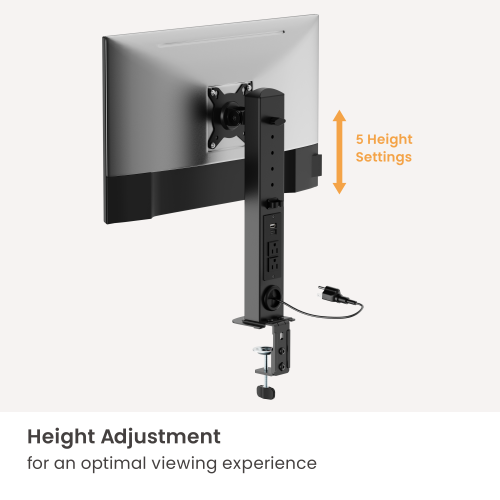 Single-Screen Vertical Lift Monitor Mount with US Standard Power Strip LDT125N-C01 For Most 17”-34” Screens from china(chinese)