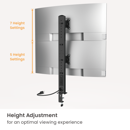 Dual-Screen Vertical Lift Monitor Mount with US Standard Power Strip LDT125N-C02V For Most 17”-34” Screens from china(chinese)