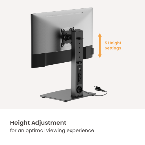 Single-Screen Vertical Lift Monitor Mount with US Standard Power Strip LDT125N-T01 For Most 17”-34” Screens from china(chinese)