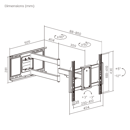Extra-Long-Reach Heavy-Duty Full-Motion TV Wall Mount LPA99-443L Strong Support for Everyday Big-Screen Setups from china(chinese)