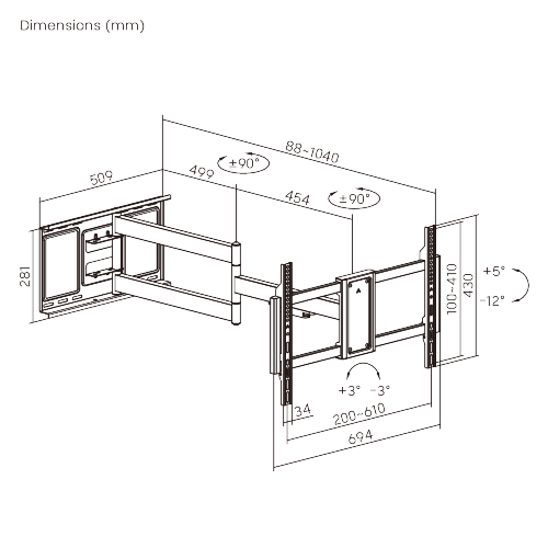 Extra-Long-Reach Heavy-Duty Full-Motion TV Wall Mount LPA99-463L Flexible Viewing for Larger Home TVs from china(chinese)