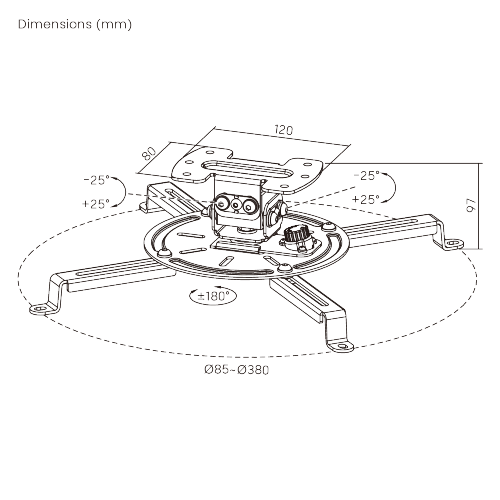 Low-Profile Cost-Effective Projector Ceiling Mount PRB26-01 Strong Support up to 25kg/55lbs from china(chinese)