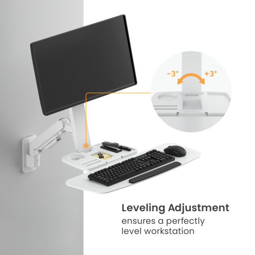 Single-Screen Floating Gas Spring Wall-Mounted Sit-Stand Workstation DWS39-W01-P01 Adjust with Ease, Work with Comfort. from china(chinese)