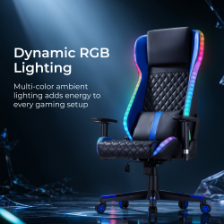 Comfy PVC Leather Gaming Chair with RGB Lighting