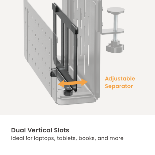 Dual-Slot Clamp-On Desk Organizer DET09-01 Save Desk Space, Keep Essentials Within Reach. from china(chinese)