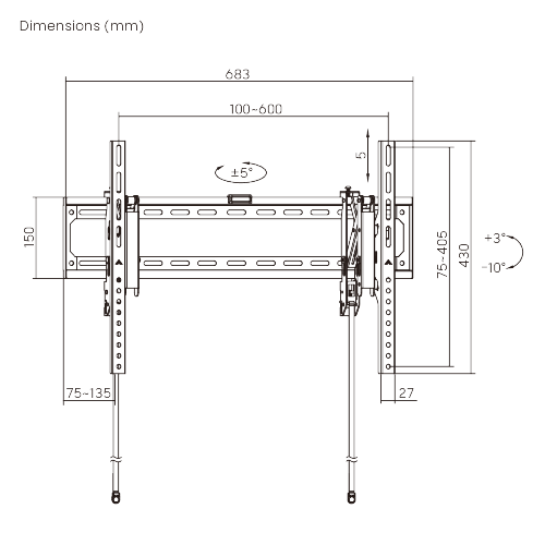 Value Extendable Tilt TV Wall Mount LP83-46ET  For 37"-86" TVs from china(chinese)