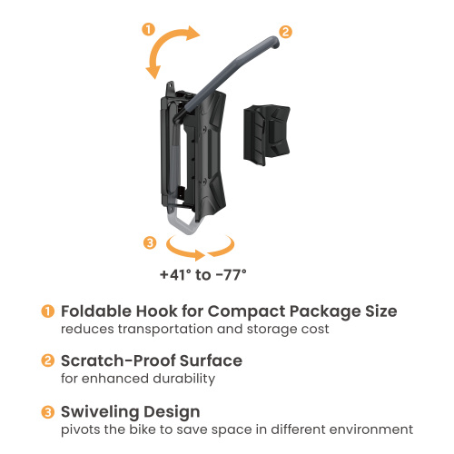 Wall-Mounted Bike Rack (with Larger Hook) LBM14-02  Recommended for fat bikes, e-bikes. from china(chinese)