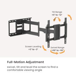 Extra-Long-Reach Heavy-Duty Full-Motion TV Wall Mount