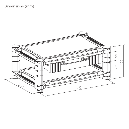 Modular Multi-Purpose Smart Stand with Drawer and Shelf (Large Surface) AMS-3L Accommodate most 13’’-32’’ monitors, laptops, printers, and other office machines from china(chinese)