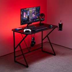  Rectangle Gaming Desk with Headphone & Cup Holders