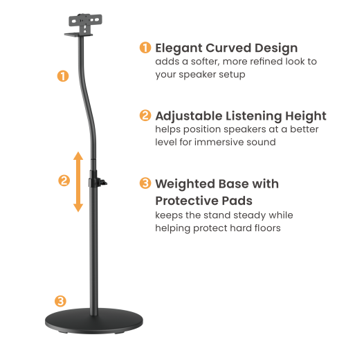 Height-Adjustable Compact Speaker Floor Stand Pair BS78-01 Style Your Sound, Shape Your Space. from china(chinese)