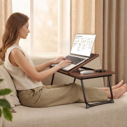 Versatile Tiltable Laptop Desk with Cup Holder LPD01-19 One laptop desk, multiple scenarios. from china(chinese)