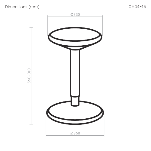 Ergonomic Height Adjustable Wobble Stool CH04-15 Dynamic Enough for Active Sitting from china(chinese)