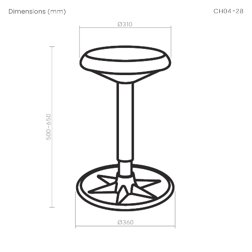 Ergonomic Height-Adjustable Wobble Stool CH04-28 Dynamic Enough for Active Sitting from china(chinese)