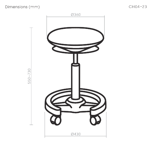 Ergonomic Height-Adjustable Mobile Wobble Stool CH04-23 Dynamic Enough for Active Sitting from china(chinese)
