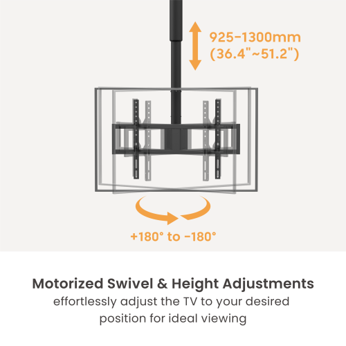 Motorized Swivel TV Ceiling Mount with Stepless Height Adjustment PLB-M0946LS For most 37”~86” TVs from china(chinese)
