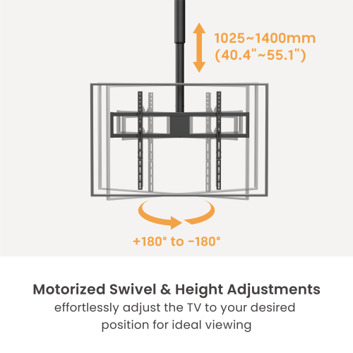 Motorized Swivel TV Ceiling Mount with Stepless Height Adjustment PLB-M0968LS For most 50”~100” TVs from china(chinese)
