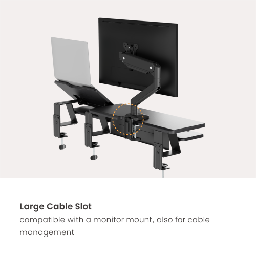 2-Layer Clamp-On Monitor & Laptop Riser with Height-Adjustable Laptop Riser STB34-03  from china(chinese)