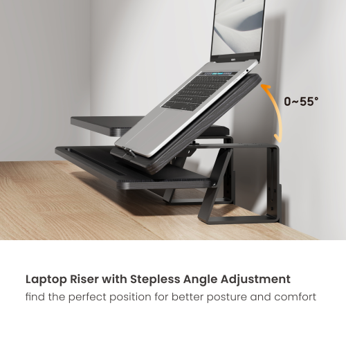 2-Layer Clamp-On Monitor & Laptop Riser with Height-Adjustable Laptop Riser STB34-03  from china(chinese)