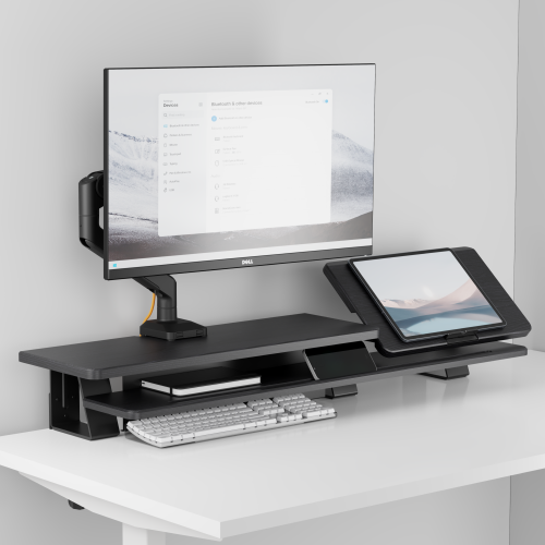 2-Layer Clamp-On Monitor & Laptop Riser with Height-Adjustable Laptop Riser STB34-03  from china(chinese)