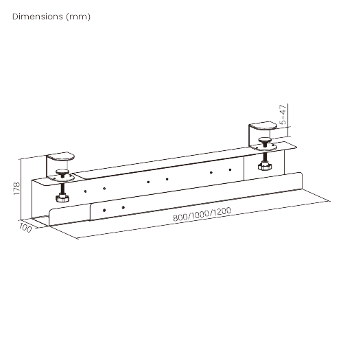 Extendable Clamp-On Under Desk Cable Tray CC11-9C  An Easier Way to Keep the Workspace Organized and Clutter-free from china(chinese)