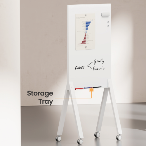 Mobile Magnetic Double-Sided Glass Whiteboard WB23-01 with Storage Tray  from china(chinese)