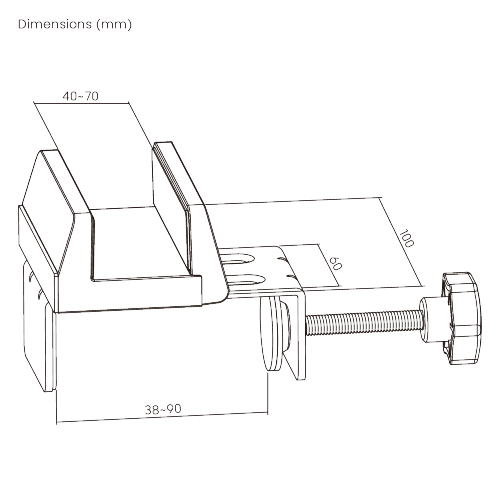 Clamp-On Power Strip Desk Leg Mount MH02-4 Compatible with most EU, UK & US power strips from china(chinese)