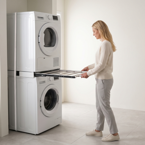 Extendable Washer & Dryer Stacking Kit with Pull-Out Hanging Poles WMS13-18 Stack your washer and dryer with ease. from china(chinese)