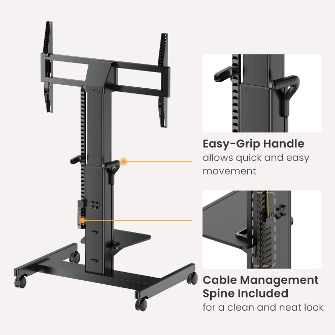 Motorized Heavy-Duty TV Cart  TTF21H-69FW Powerful motor delivers smooth, quiet height adjustment- even for heavy TVs from china(chinese)