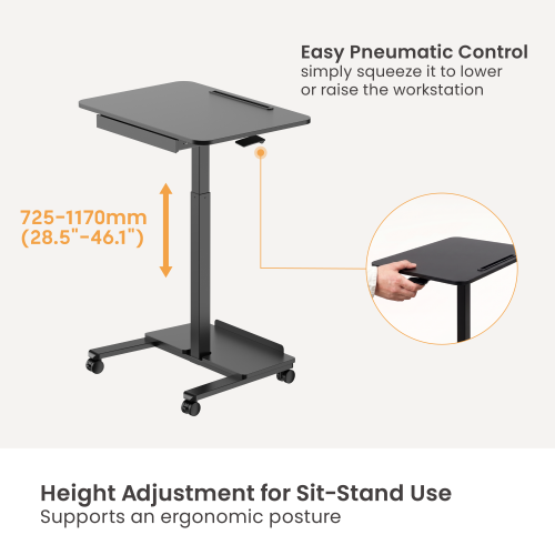 GlideMove Sit-Stand Workstation with CPU Holder Base FWS16-01 Versatile Storage. Smooth Mobility. from china(chinese)